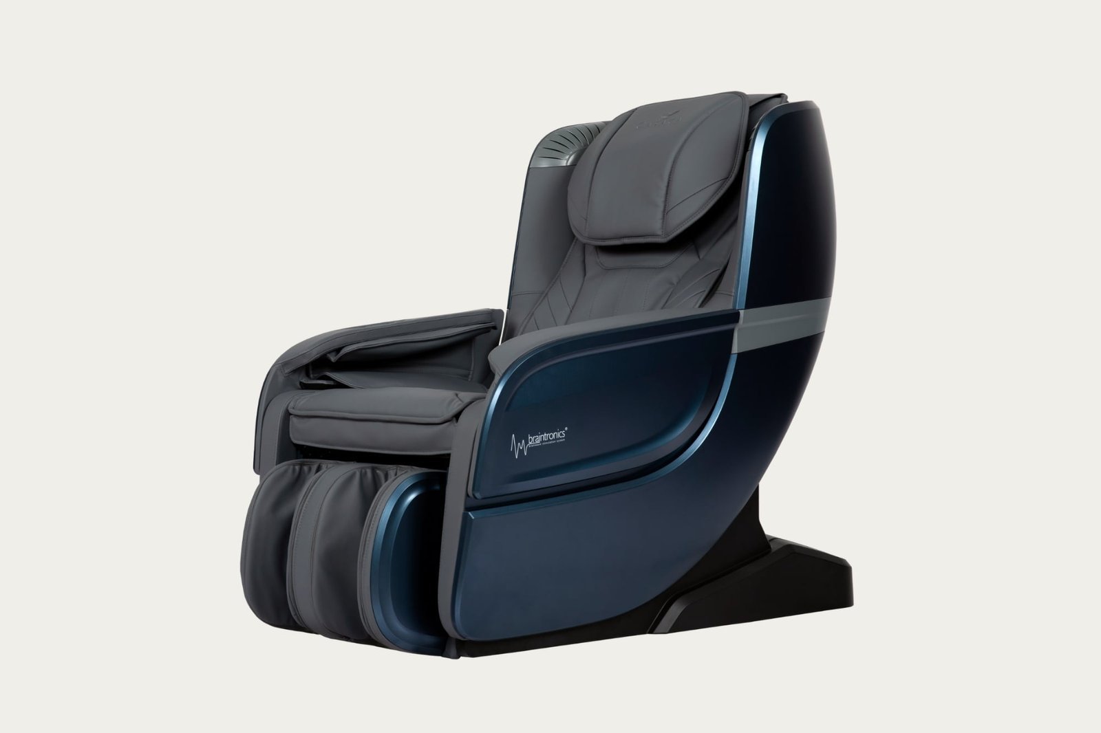 vooraanzicht van massagestoel Casada ecosonic - blauw