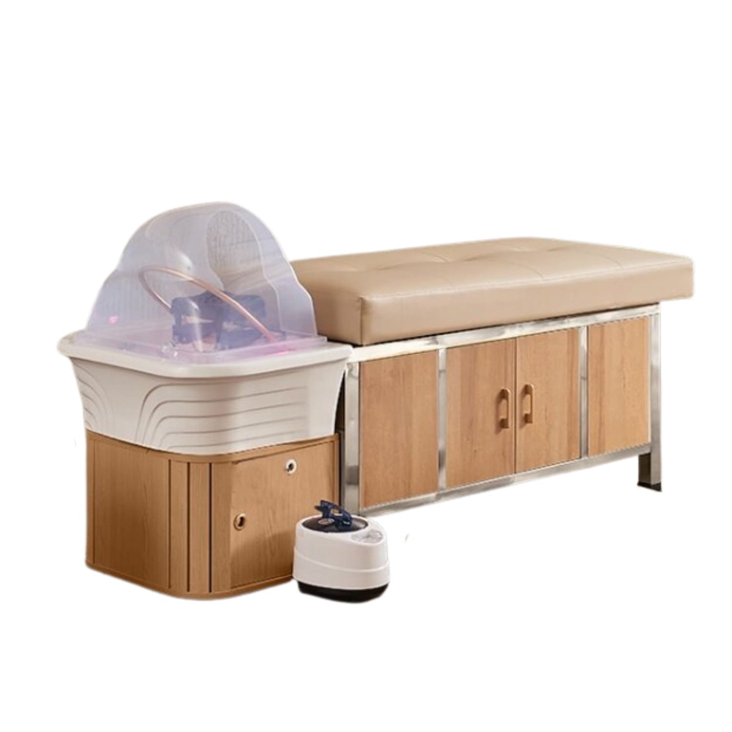Head spa behandeling Tokyo hout model in salon